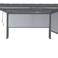 Alu Pergola 3x3,7m mit verstellbarem Lamellendach und 2 Seitenwänden Anthrazit