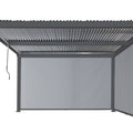 Alu Pergola 3x3,7m mit verstellbarem Lamellendach und 2 Seitenwänden Anthrazit