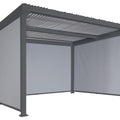 Alu-Pergola 3x3,7m mit Lamellendach und 3 Seitenwänden - Anthrazit