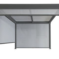 Alu-Pergola 3x3,7m mit Lamellendach und 3 Seitenwänden - Anthrazit