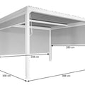 Aluminium Pergola 3x3,7m mit Lamellendach und 3 Seitenwänden - Weiß