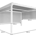 Aluminium Pergola 3x3,7m mit Lamellendach und 3 Seitenwänden - Weiß
