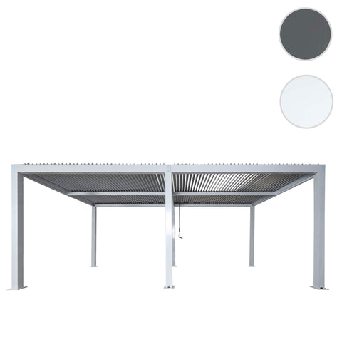 Alu-Pergola 3x6m Weiß - Modernes Lamellendach & 11cm Gestell - Gartenpavillon Sturmfest