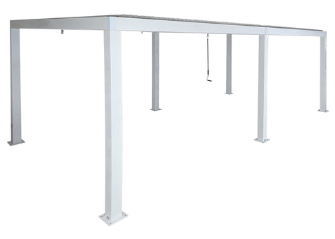 Alu-Pergola 3x6m Weiß - Modernes Lamellendach & 11cm Gestell - Gartenpavillon Sturmfest