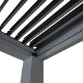 Aluminium Pergola 3x3m Anthrazit mit 6 Schiebetüren & Lamellendach | Wasserdicht & Sturmfest