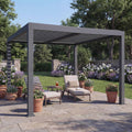 Aluminium Pergola 3x3m Grau Anthrazit – Wetterfester Pavillon mit Lamellendach & Regenrinne