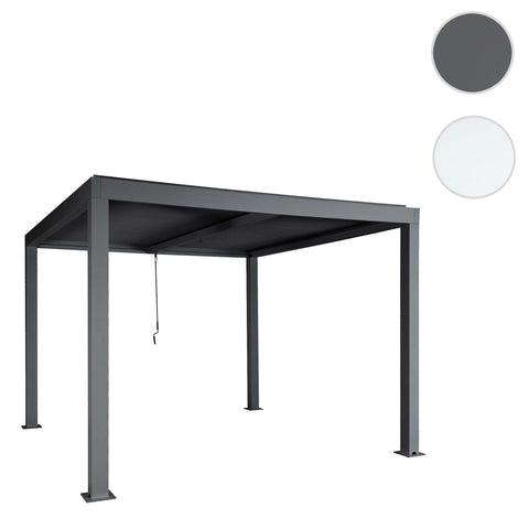 Aluminium Pergola 3x3m Grau Anthrazit – Wetterfester Pavillon mit Lamellendach & Regenrinne