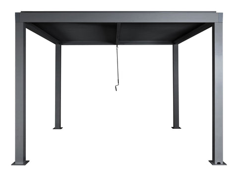 Aluminium Pergola 3x3m Grau Anthrazit – Wetterfester Pavillon mit Lamellendach & Regenrinne