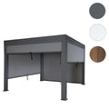 Aluminium Pergola 3x4m Anthrazit mit Lamellendach & 4x Seitenwand-Rollos | Wasserdicht & Sturmfest