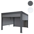 Aluminium Pergola 3x3m Anthrazit mit Lamellendach und Seitenwand - Sturmfest bis 100 km/h