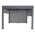 Aluminium Pergola 3x3m Anthrazit mit Seitenwänden - Lamellendach Pavillon sturmfest