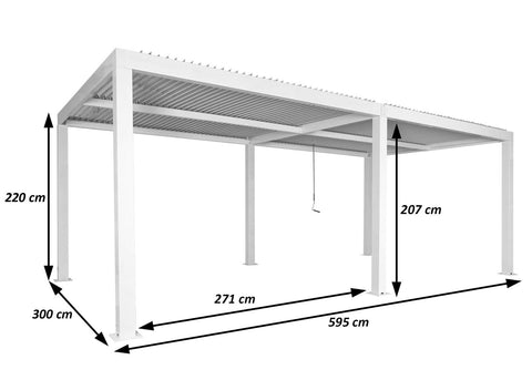 Aluminium Pergola 3x6m Anthrazit Lamellendach Wasserdicht Gartenpavillon Terrassenüberdachung