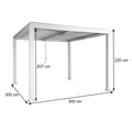 Aluminium Pergola 3x3m Anthrazit Lamellendach Pavillon Wasserdicht 100km/h Windfest
