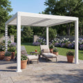 Aluminium Pergola C92 3x3m Weiß - Wetterfester Pavillon mit verstellbarem Lamellendach