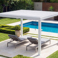 Aluminium Pergola C92 3x3m Weiß - Wetterfester Pavillon mit verstellbarem Lamellendach