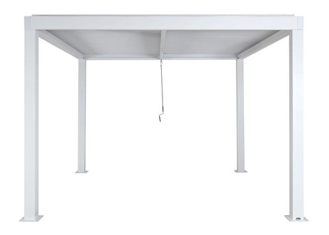 Aluminium Pergola C92 3x3m Weiß - Wetterfester Pavillon mit verstellbarem Lamellendach