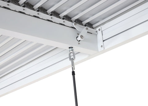 Aluminium Pergola 3x6m Weiß mit 6 Seitenwänden – Lamellendach Pavillon Sturmfest 100 km/h