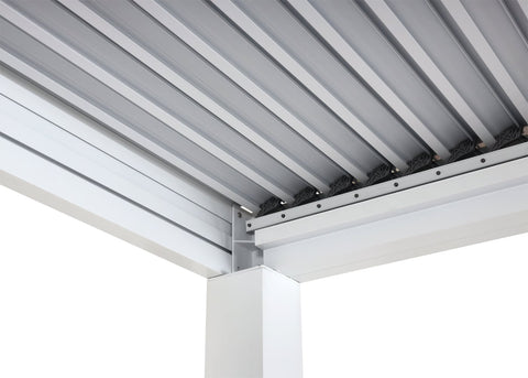 Aluminium Pergola C92 3x3m Weiß - Wetterfester Pavillon mit verstellbarem Lamellendach