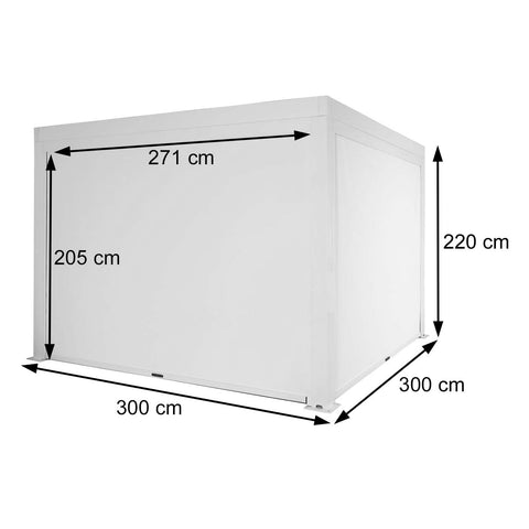 Aluminium Pergola 3x3m mit Lamellendach & 4 Seitenwänden | Braun Holz-Optik / Anthrazit