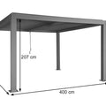 Aluminium Pergola 3x4m Anthrazit Lamellendach Pavillon Wasserdicht Sturmfest 100 km/h