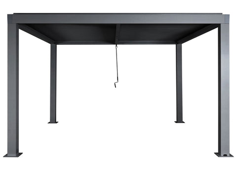 Aluminium Pergola 3x4m Anthrazit Lamellendach Pavillon Wasserdicht Sturmfest 100 km/h