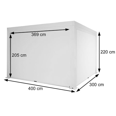 Aluminium Pergola 3x4m mit verstellbarem Lamellendach & 4 Seitenwand-Rollos - Holz-Optik/Anthrazit