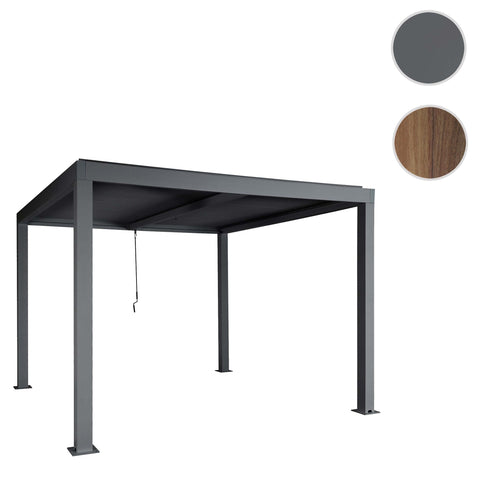 Aluminium Pergola 3x4m Anthrazit Lamellendach Pavillon Wasserdicht Sturmfest 100 km/h