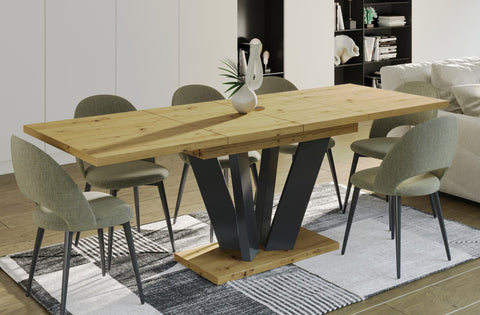 Ausziehbarer Esstisch "Alex" 130-210cm (Eiche Artisan) von Endo-Möbel bei coso-home