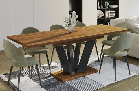 Ausziehbarer Esstisch "Alex" 130-210cm(Eiche Stirling) von Endo-Möbel bei coso-home