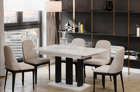 Ausziehbarer Esstisch "Appia" 130-210cm (Weiß Hochglanz) von Endo-Möbel bei coso-home