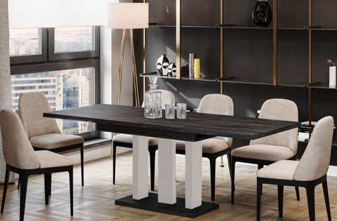 Ausziehbarer Esstisch "Appia Kaschmir" 130-210cm (Beton Dunkel) von Endo-Möbel bei coso-home