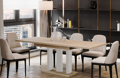 Ausziehbarer Esstisch "Appia Kaschmir" 130-210cm (Eiche Cremona) von Endo-Möbel bei coso-home