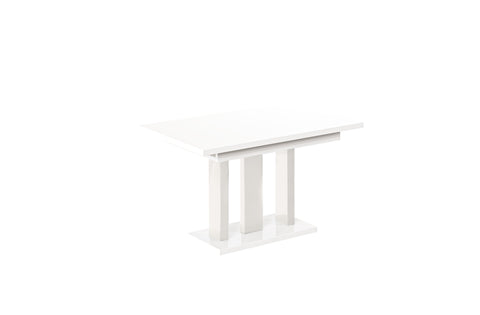 Ausziehbarer Esstisch "Appia Kaschmir" 130-210cm(Weiß Hochglanz) von Endo-Möbel bei coso-home
