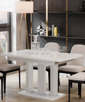 Ausziehbarer Esstisch "Appia Kaschmir" 130-210cm(Weiß Hochglanz) von Endo-Möbel bei coso-home