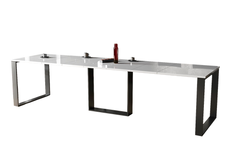 Ausziehbarer Esstisch Borys (Weiß Hochglanz) von Endo-Möbel bei coso-home