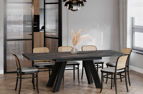 Ausziehbarer Esstisch "Como" 130-210cm (Beton Dunkel) von Endo-Möbel bei coso-home