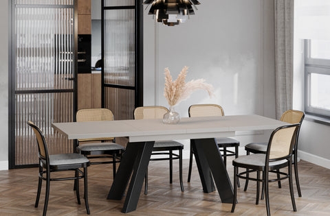 Ausziehbarer Esstisch "Como" 130-210cm (Kaschmir Beige) von Endo-Möbel bei coso-home