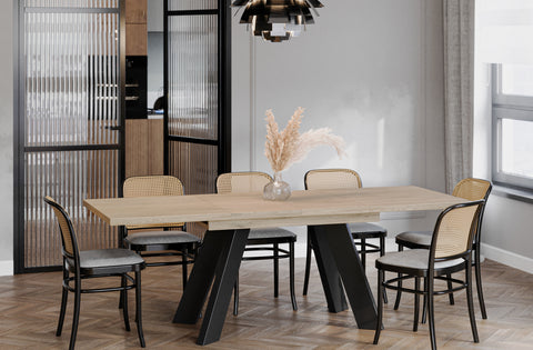 Ausziehbarer Esstisch "Como" 130-210cm (Eiche Cremona) von Endo-Möbel bei coso-home