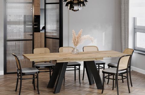 Ausziehbarer Esstisch "Como" 130-210cm (Eiche Wotan) von Endo-Möbel bei coso-home
