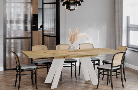 Ausziehbarer Esstisch "Como Kaschmir" 130-210cm (Eiche Artisan) von Endo-Möbel bei coso-home