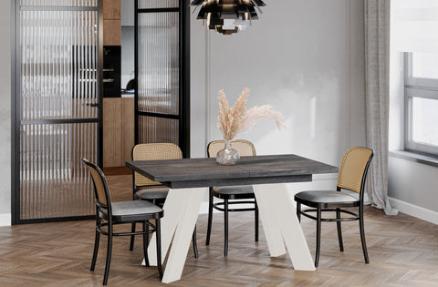 Ausziehbarer Esstisch "Como Kaschmir" 130-210cm (Beton Dunkel) von Endo-Möbel bei coso-home