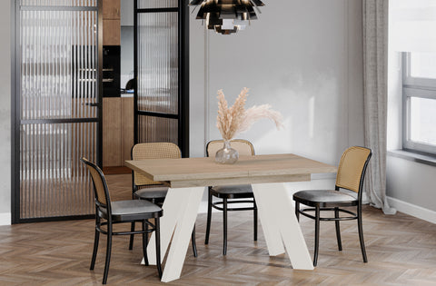 Ausziehbarer Esstisch "Como Kaschmir" 130-210cm (Eiche Cremona) von Endo-Möbel bei coso-home