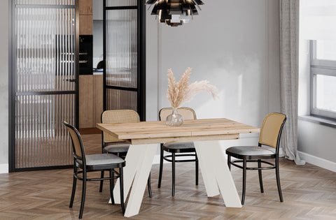 Ausziehbarer Esstisch "Como Kaschmir" 130-210cm (Eiche Evoke) von Endo-Möbel bei coso-home