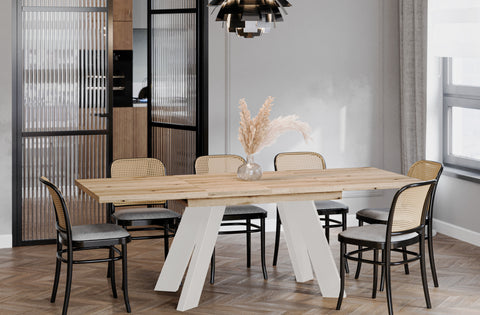 Ausziehbarer Esstisch "Como Kaschmir" 130-210cm (Eiche Evoke) von Endo-Möbel bei coso-home