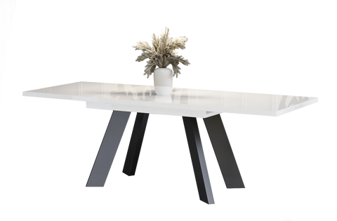 Ausziehbarer Esstisch "Como" 130-210cm (Weiß Hochglanz) von Endo-Möbel bei coso-home