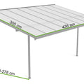 Hardmaister Carport & Terrassenüberdachung Atlanta 4,4x3m Kaltgrau Alu Polycarbonat