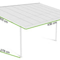 Hardmaister Atlanta 4,4x3m Weiß Alu Carport Terrassenüberdachung Polycarbonat