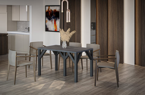 Ausziehbarer Esstisch "Dunaj" 130-295cm (Beton Dunkel) von Endo-Möbel bei coso-home