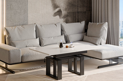 Couchtisch "Empoli" 110-170cm (Weiß Hochglanz) von Endo-Möbel bei coso-home