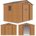Hardmaister Metall Gerätehaus HUDSON 277x191 cm Eiche-Braun Gartenhaus mit Satteldach